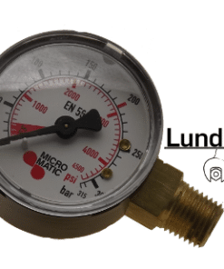 Manometer til flasketryk, 1/4″ udvendig gevind