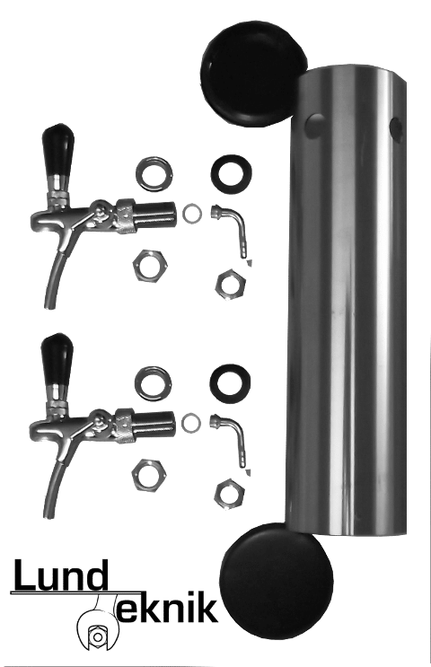 Tappesøjle, SS, 2 udgange, Ø104mm, til hulmontage Tappesøjle, SS, 2 udgange, Ø104mm, til hulmontage