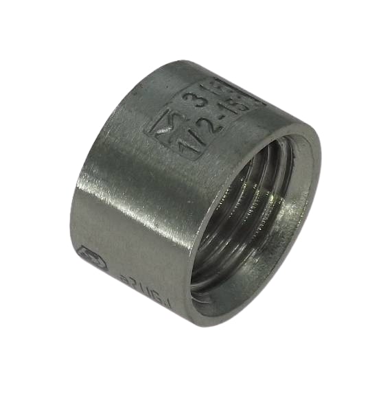 Halvmuffe, Syrefast stål, 1/2″