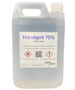Hand sanitiser 70%, 2.5 litres