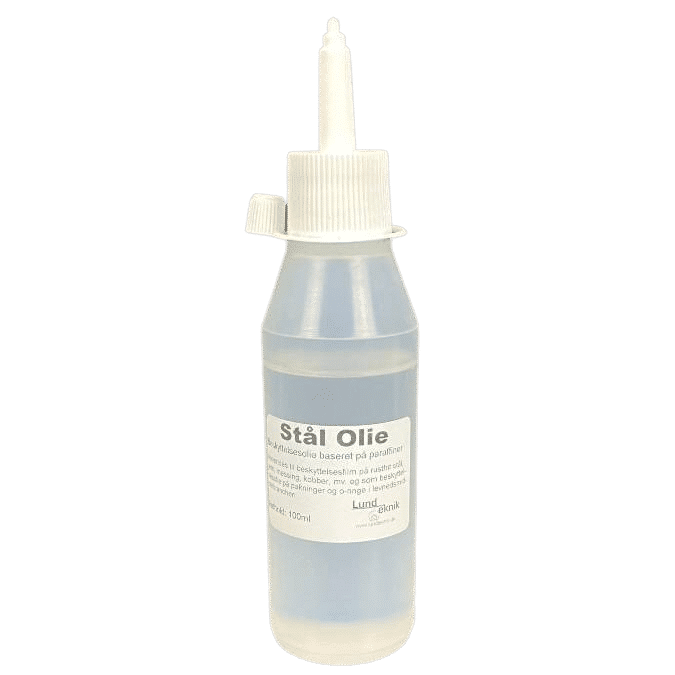 Steel Oil, 100 ml, with baptising spout.