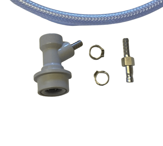 CO2 hose with quick connector and grey coupling for Cornelius