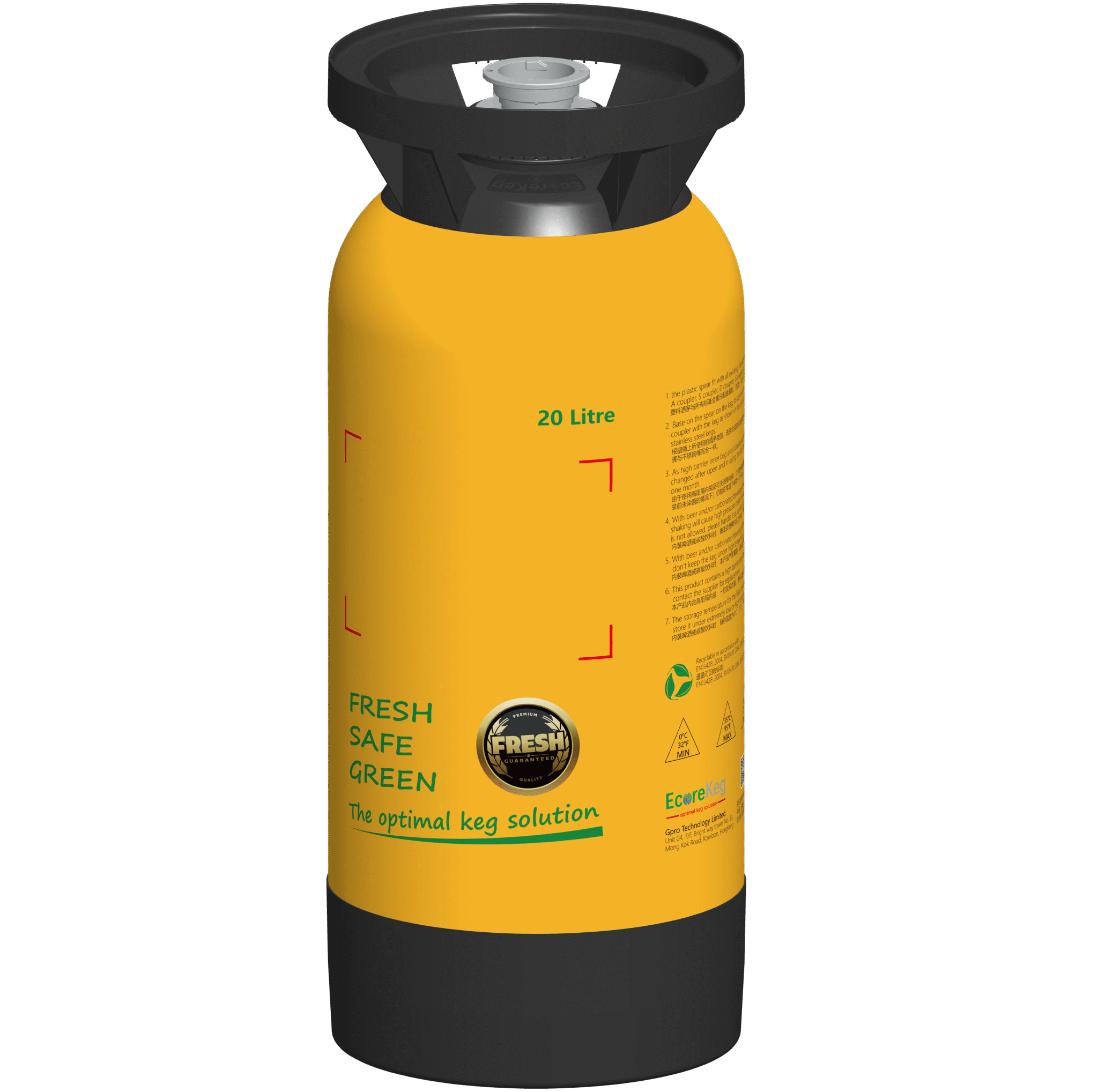 20 l. EcoreKeg med pose og S type anstikker 20 l. EcoreKeg med pose og S type anstikker